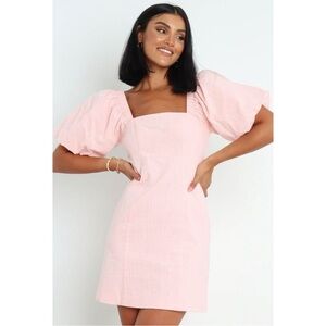 REVOLVE Pink Puff Sleeve Mini Dress